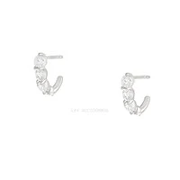Brinco Prata 925 Shine Hook Moissanite P