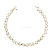 Pulseira Prata 925 Riviera Cravação Inglesa 5 mm Ouro