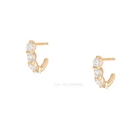 Brinco Prata 925 Shine Hook Moissanite Ouro P