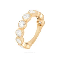 Anel Prata 925 Cravação Inglesa Moissanite Ouro