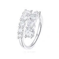 Anel Prata 925 Hug Shine Degrade Moissanite