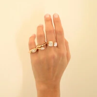 Anel Prata 925 Duplo Baguetes Moissanite Ouro