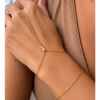 Pulseira de Mão Prata 925 Slim Detalhe 3 Moissanites
