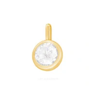 Pingente Prata 925 Ponto de Luz Moissanite Ouro