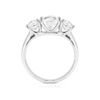 Anel Prata 925 Trio Oval Moissanites