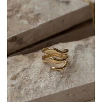 Anel Organic Vazado Voltas Ouro