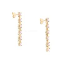 Brinco Slim 6 Pontos de Luz Kunzita Ouro