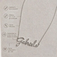 Colar Prata 925 Personalizado Nome Moissanite