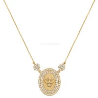 Colar Prata 925 Medalha Espírito Santos Moissanites