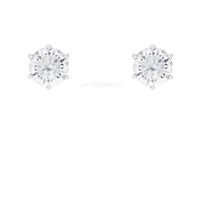 Brinco Prata 925 Solitário 6 Garras Moissanite 11 mm