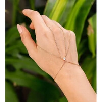 Pulseira de Mão Prata 925 Ponto Moissanite