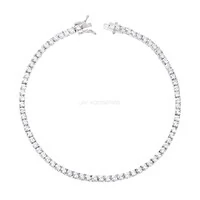 Pulseira Prata 925 Riviera 4 Garras Moissanites 2 mm