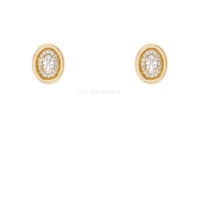 Argolinha Prata 925 Oval Cravejado Shine Ouro