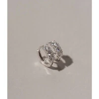 Argolinha Prata 925 Tri Moissanites 4 mm