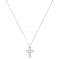 Colar Prata 925 Mini Cruz Moissanites