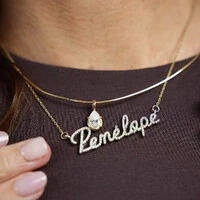 Colar Prata 925 Personalizado Nome Moissanite