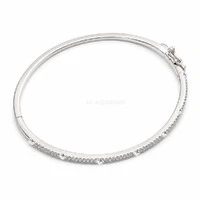 Bracelete Prata 925 2 Carreiras Cravejadas Moissanite