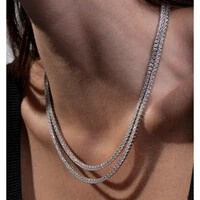 Colar Prata 925 Riviera 4 Garras Moissanites 2,5 mm - 42 cm