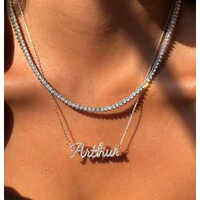 Colar Prata 925 Personalizado Nome Moissanite