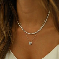 Colar Prata 925 Solitário Fancy Chuveiro Moissanite