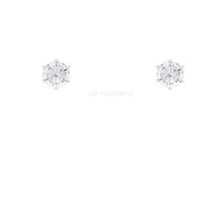 Brinco Prata 925 Ponto 6 Garras Moissanite 6,5 mm