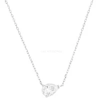 Colar Prata 925 Gota Horizontal Moissanites