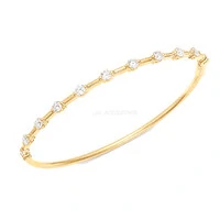 Bracelete Prata 925 Pontos de Luz Moissanites Ouro