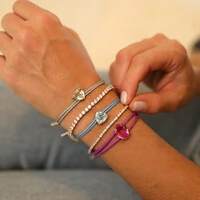 Pulseira Regulável Color Pedra Oval Pink Topázio