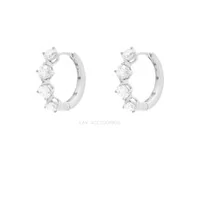 Argolinha 18 mm Prata 925 4 Pontos de Luz Moissanite