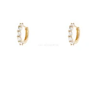 Argolinha Prata 925 Pedras 3 mm Cristal Ouro