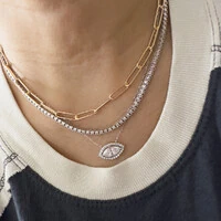 Colar Prata 925 Marquise Moissanite 6x12 mm