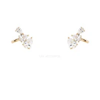 Brinco Prata 925 Mini Cuff Fancy Gotas Ouro