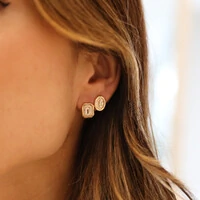 Argolinha Prata 925 Oval Cravejado Shine Ouro