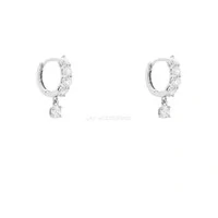 Argolinha Prata 925 Moissanite Cravejada 3 mm Pin Solitário