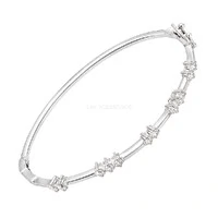 Bracelete Prata 925 Pontos Espaçados Moissanite