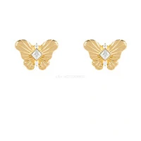 Brinco Prata 925 Borboleta Detalhe Cristal