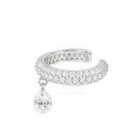 Piercing Fake Prata 925 Cravejado Gota Moissanite