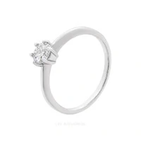 Anel Prata 925 Solitário Moissanite 5 mm 6 Garras