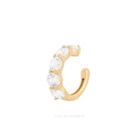 Piercing Fake Prata 925 Cravejado 4 mm Ouro
