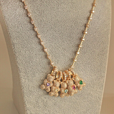 Foto Pingente Prata 925 Teddy Cravejado Ouro - Yellow Fancy