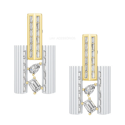 Foto Brinco New Lines Pedras