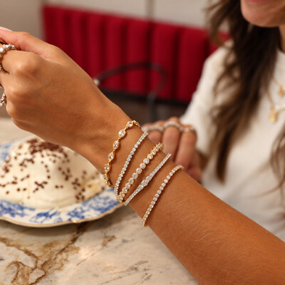 Foto Bracelete Prata 925 Riviera Degrade Moissanites