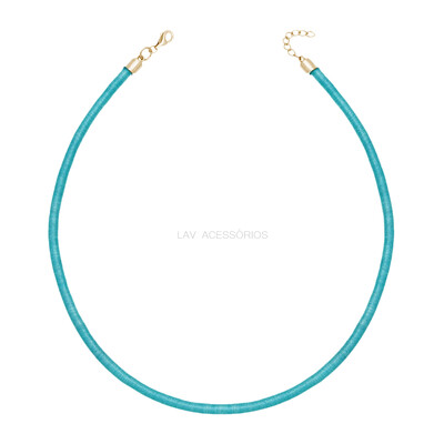 Foto Colar Fio de Seda - Verde Turquesa