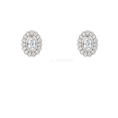 Foto Brinco Prata 925 Vintage Kate Moissanite