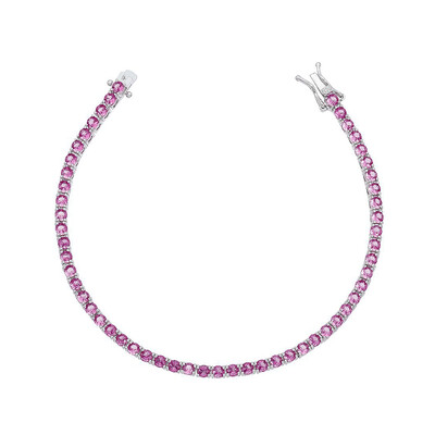Foto Pulseira Riviera 4 garras 3mm Safira Pink
