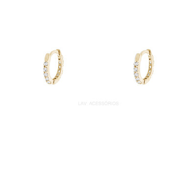 Foto Argolinha Prata 925 Cravejada 1mm Ouro