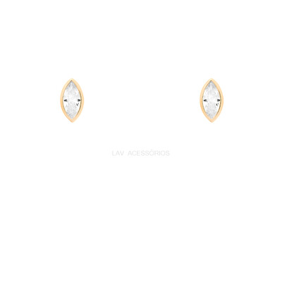 Foto Brinco Prata 925 Navete Inglesa Ouro