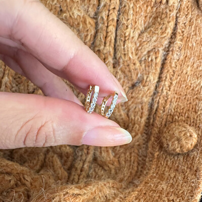 FotoArgolinha Prata 925 Cravejada 1mm Ouro