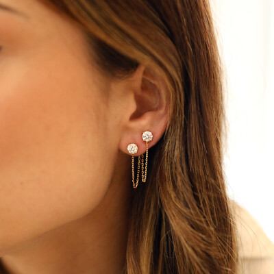 FotoBrinco Prata 925 Ponto de Luz Correntinha Moissanite