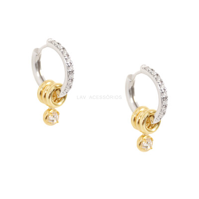 Foto Argola Cravejada Mix and Match Elinhos